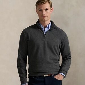 Polo Ralph Lauren Textured Quarter-Zip Pullover In Windsor Heather M